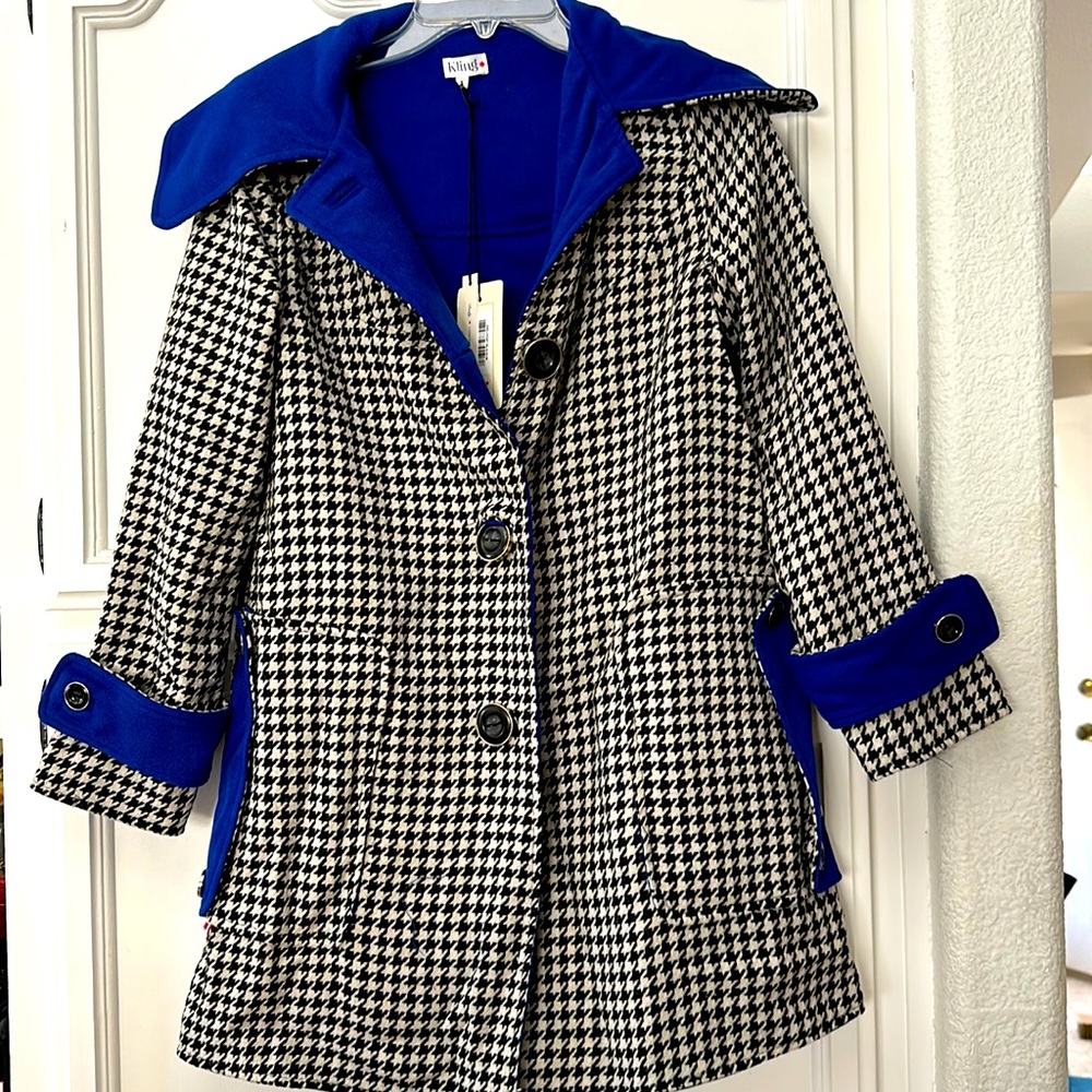 NWT Houndstooth Kling Coat